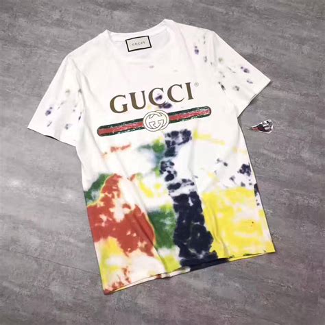 gucci tie dye shirt replica|how to check gucci t shirt.